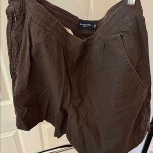 Abercrombie & Fitch Brown Flat Front Men Shorts